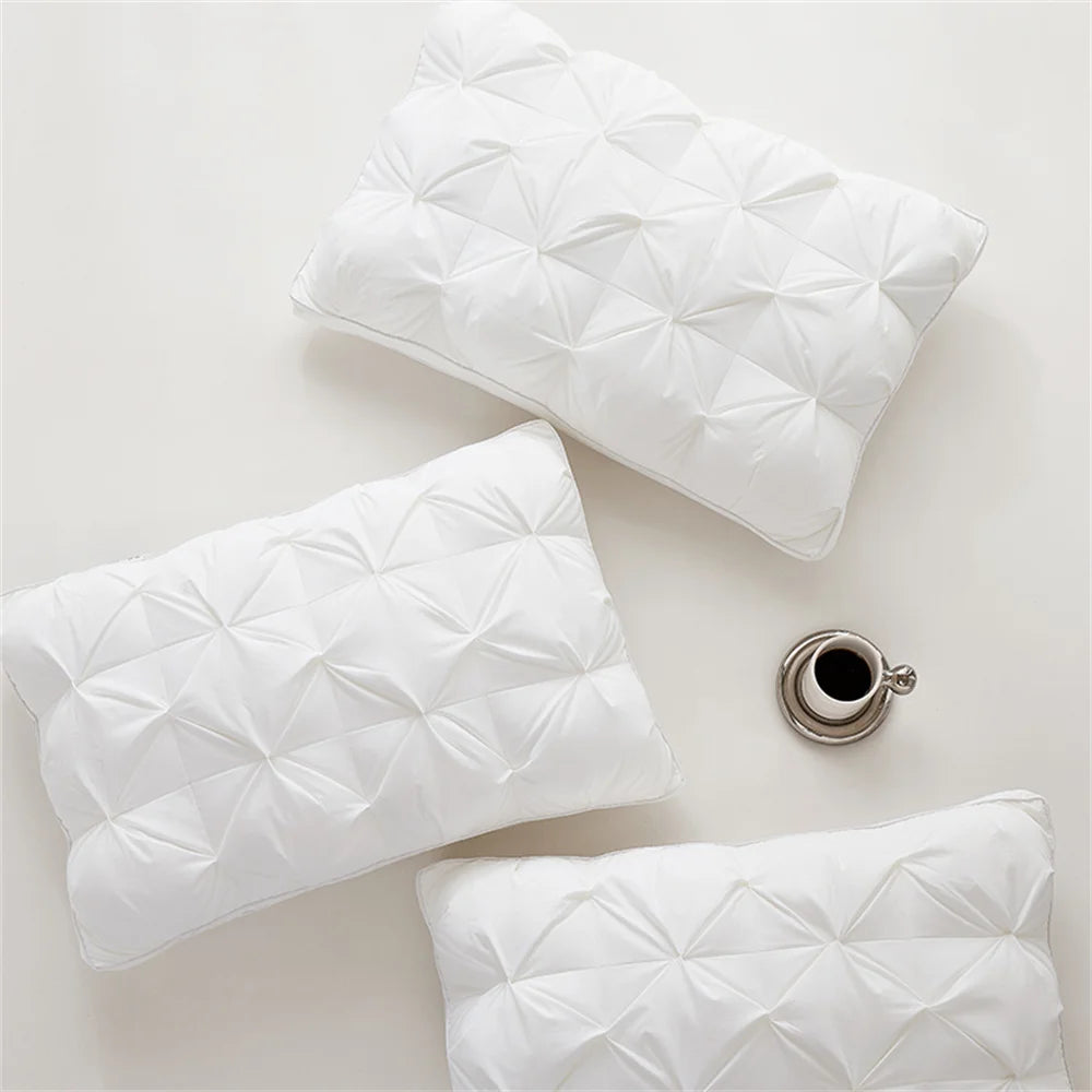 Liv-Esthete 2024 Winter 100% Goose Down Pillow Warm Gift Down-proof Queen King 100% Cotton Neck Protection Sleep Bed Pillows